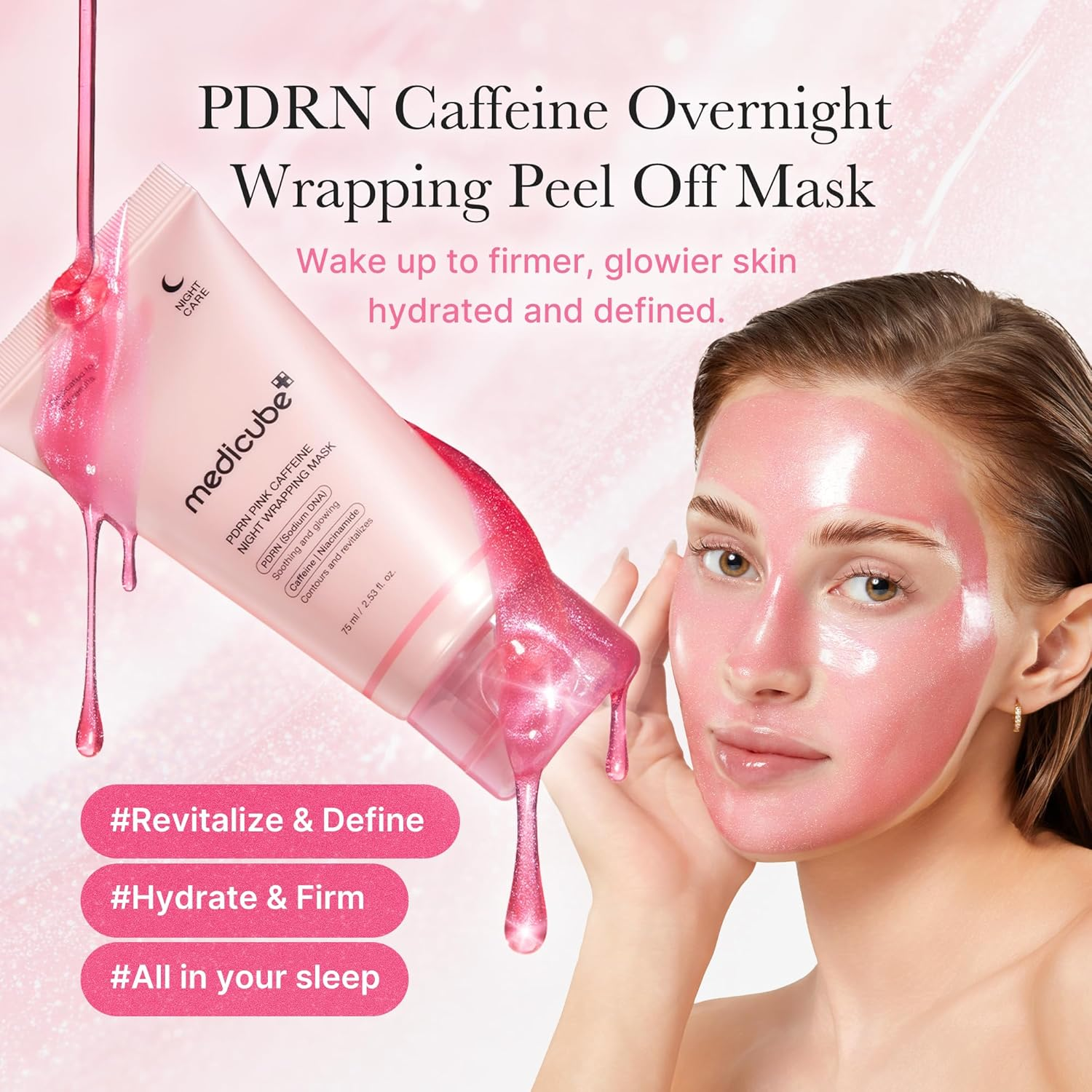 Medicube PDRN Caffeine Overnight Peel Off Facial Mask image 4
